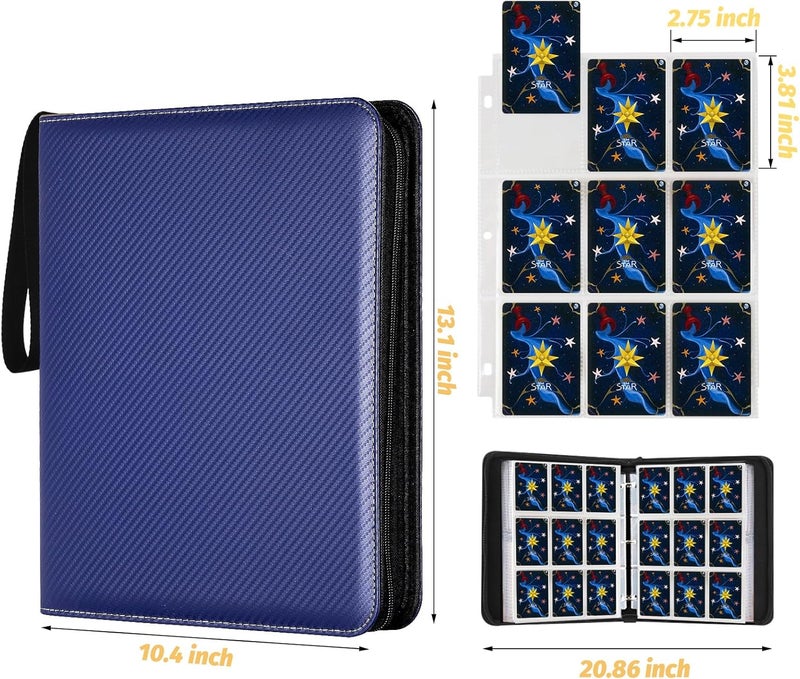 GERMUN Trading Card Binder, Premium 9 Pocket Card Binder, 720 Double Sided Pocket PU Collection Binder, Collector Album, Card Holder for MTG, TCG, Sports Cards (Black) - Image 4